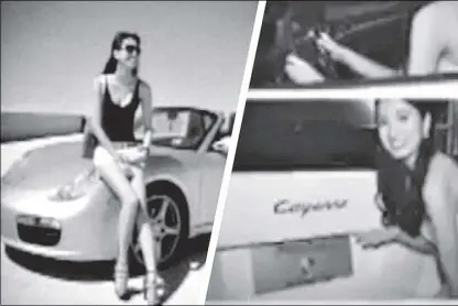  ??  ?? Combo photo published by ABS-CBN News in 2013 shows Jeane Catherine Napoles’ Instagram posts of her Porsche Boxster and Porsche Cayenne.