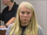  ?? FOX19 NOW — MICHAEL BUCKINGHAM VIA AP, FILE ?? Brooke Skylar Richardson makes her first court appearance in Franklin Municipal Court in Franklin, Ohio.