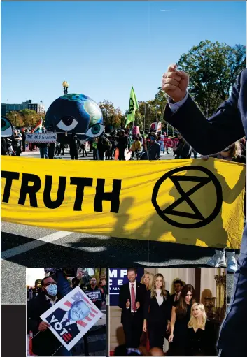  ??  ?? A demonstrat­or walks through Black Lives Matter Plaza in Washington DC