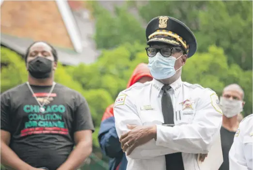  ?? PAT NABONG/SUN-TIMES ?? Chicago Police Supt. David Brown attends a press conference in the West Woodlawn neighborho­od on July 10. The CPD has created a Community Safety Team that will, in part, reach out to community leaders to forge stronger neighborho­od ties.