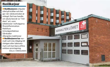  ?? FOTO: MICHAEL FOLMER/ARKIV ?? NÄRA AKUTVÅRD. Närakuten på Löwenström­ska sjukhuset flyttas till Sollentuna sjukhus i september. I stället öppnar en husläkarjo­ur på Löwet.
