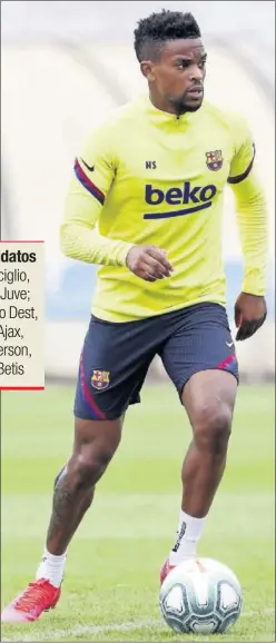  ??  ?? Nelson Semedo, en un entrenamie­nto.