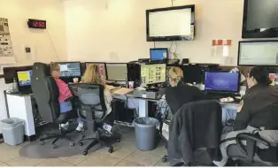  ?? COURTESY PHOTO ?? What is normally a 1 to 2 person dispatch operation soon became a 4 to 5 person center with phones ringing nonstop along with constant radio traffic between the deputies and fire and rescue.