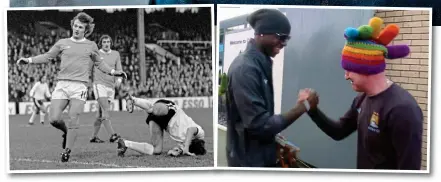  ??  ?? Playing for kicks: Les Chapman during his Oldham days and (right) joking with Mario Balotelli