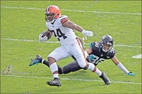  ?? AP - Phelan M. Ebenhack ?? Former Georgia and Cedartown High star Nick Chubb has been a key part in the Browns’ ascent as their leading rusher.