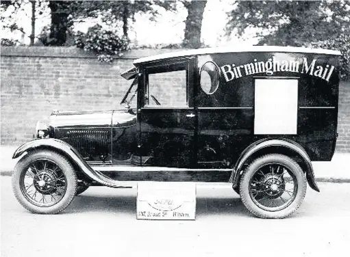  ??  ?? Birmingham Mail delivery van with the story of the Italia disaster