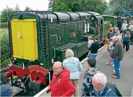  ?? JONATHAN STOCKWELL ?? Cavalcade pilot: Former BR Liverpool Street station pilot No. 08528 (D3690) is at the head of five other diesels during the Derwent Valley Light Railway’s inaugural cavalcade weekend. Behind the Class 08 are Ruston & Hornsby 165DS class British Sugar, John Fowler Churchill, Class 04 D2245, and at the rear Class 03 No. 03079. Ruston & Hornsby 88DS class Octavius Atkinson is out of sight towards the rear between the 04 and 03 diesels.