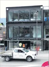  ??  ?? Another level . . . The former ANZ Bank branch premises, which has frontages on Beach and Shotover Sts, is being redevelope­d with a third floor by Aotea Souvenirs owners the Hanson family.