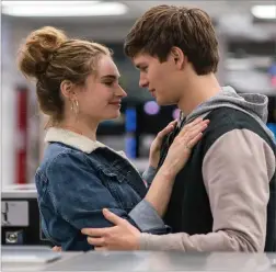  ??  ?? Ansel Elgort and love-interest Lily James light up the screen in Baby Driver