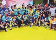  ?? Courtesy: Organiser ?? B Team Chargers emerged the champions after beating Tam Mahirs by 43 runs in the final at Insportz.