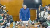  ?? — PTI ?? West Bengal Governor and chancellor of Jadavpur University Jagdeep Dhankhar after attending a meeting of University’s highest decision making body in Kolkata on Friday.