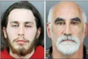  ?? PROVIDED BY SAUGERTIES POLICE ?? Connor Chargois, left, and his father, Bruce, both face felony charges.