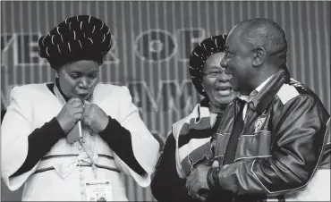  ?? PHOTO: SIMPHIWE MBOKAZI/AFRICAN NEWS AGENCY(ANA) ?? Nkosazana Dlamini Zuma, left, and Deputy President Cyril Ramaphosa are the leading candidates to rise to the helm of the ANC after the party’s elective conference starting in Johannesbu­rg this weekend.