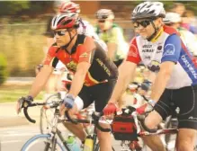  ?? STAFF FILE PHOTO ?? Bicyclists begin the 100-mile century ride option through three states and over three mountains during the 3 State 3 Mountain Challenge in 2012. The ride began at the First Tennessee Pavilion and went through parts of Tennessee, Alabama and Georgia. It...