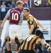  ??  ?? GLANCING BLOW: Andreas Weimann heads home his second goal of the game