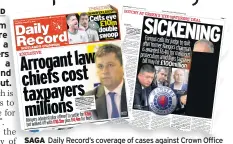  ??  ?? Daily Record’s coverage of cases against Crown Office