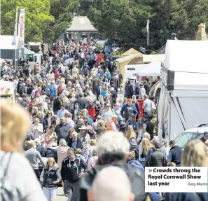  ?? Greg Martin ?? > Crowds throng the Royal Cornwall Show last year