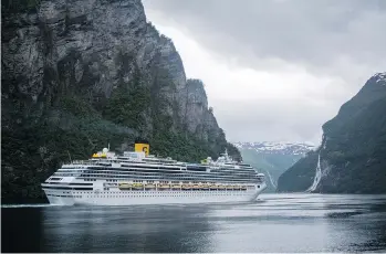  ?? AARON SAUNDERS ?? Where will you cruise to in 2018? Perhaps a trip on the Costa Favolosa, which departs Geiranger, Norway, in June.