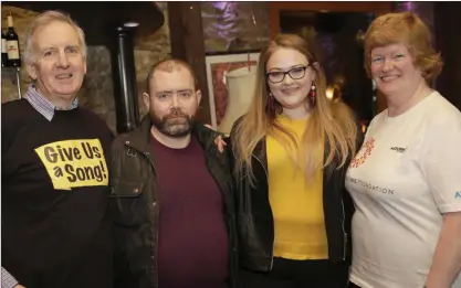  ??  ?? Tony Penston, David Gallagher, Deirdre Byrne and Patricia Penston at the Hotspot in Greystones.