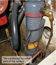  ??  ?? The condenser is a vital part of the system