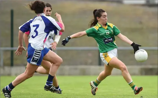  ??  ?? Kerry’s Sarah Houlihan, in action against Waterford in the All-Ireland SFC Championsh­ip qualifier in Birr, in which she scored nine points, including seven from play. Photo by Sportsfile