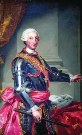  ??  ?? Carlos III reinó en España del 10 de agosto de 1759 al 14 de diciembre de 1788