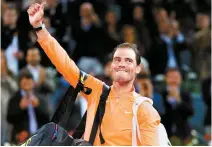  ?? Reuters-Yonhap ?? Rafael Nadal leaves court after losing his round of 16 match against Jiri Lehecka during the Madrid Open tennis tournament at Park Manzanares in Madrid, Tuesday.