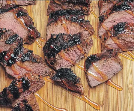  ?? GORAN KOSANOVIC FOR THE WASHINGTON POST ?? Chipotle Honey-Marinated Steak.