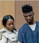  ?? CHANNEL 2 ACTION NEWS ?? Jayden Myrick, shown in court in 2018, is accused of fatally shooting Christian Broder, 34, outside the Capital City Club in Atlanta in July 2018.