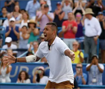  ?? Washington Post file photo ?? Australian Nick Kyrgios said it was “selfish” for the USTA to go ahead with the U.S. Open in August in New York City during the coronaviru­s pandemic.