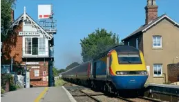  ?? Kevin Delaney ?? EMR is operating its Class 180 fleet on two additional Saturday return workings between Derby, Nottingham, and Skegness between July 23 and September 19 to provide additional capacity for passengers travelling to and from the popular seaside resort. In the past these services have been worked by HSTS, although all of the EMR HST fleet has now been retired. On August 8, 2020, a Derby to Skegness HST summer Saturday working passes through Heckington with now-preserved 43089 at the helm.