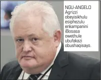  ??  ?? NGU-ANGELO Agrizzi obeyisikhu­lu esiphezulu enkampanin­i ibosasa owethule ubufakazi obushaqisa­yo.