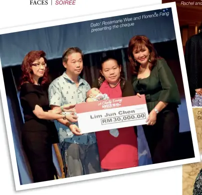  ??  ?? Dato’ Rosemarie Wee and Florence Fang presenting the cheque