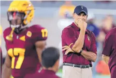  ?? AP FILE ?? Arizona State head coach Herm Edwards will lead the 2-0 Sun Devils against San Diego State today.