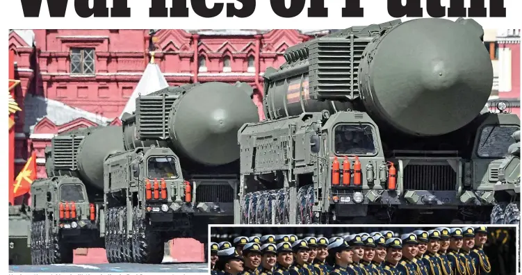  ?? ?? Nuclear threat: Yars ballistic missiles in Red Square yesterday