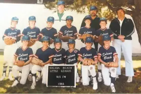  ?? Courtesy Lynch family ?? John Lynch Sr. (back row, center) loomed large over John Jr. (standing row, third from left) as manager on a Little League team in 1981 — and in life.