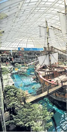  ??  ?? ▼
Shop ahoy! The West Edmonton Mall has a full-size replica of the Santa Maria, Christophe­r Columbus’ flagship for his first voyage across the Atlantic in 1492.