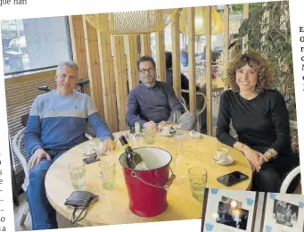  ?? El Periódico ?? El grup Ametller Origen prepara una revista en la qual col·labora Agnès Marquès (a la foto de l’esquerra, amb Josep Ametller i Enric Jové). A baix, Joan Laporta amb la restaurado­ra Cristina Bofarull, del restaurant
Los Caracoles.