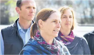  ?? Picture / Warren Buckland ?? Farming Leaders Group members James Parsons, Katie Milne and Carolyn Mortland have frontfoote­d the issue of river water quality.