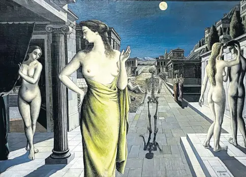  ?? //// Foundation Paul Delvaux, Belgium/SABAM, 2023-2024 ?? Die Brafa feiert den Surrealism­us. Die Boon Gallery hat auf ihrem Stand „La ville lunaire“von Paul Delvaux.