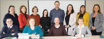  ??  ?? FRONT FROM LEFT: John Kelly, Siobhan Magner, James Malone and Suzanne Kiely. BACK FROM LEFT: Margaret Hanrahan, Nora Callaghan, Brenda O’Meara, Emma Nugent, Joseph Nestor, Lorraine Thornton, Bernadette Corridan and Noreen Ryan at the KETB open week.