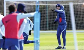  ??  ?? Thomas Tuchel directs Chelsea training last month. He does not talk of project-building but of winning trophies. Photograph: Darren Walsh/Chelsea FC/Getty Images