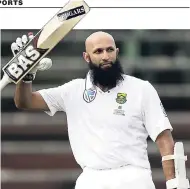  ?? AP ?? South Africa’s batsman Hashim Amla celebrates after scoring a hundred during the first day of the third Test against Sri Lanka at Wanderers Stadium in Johannesbu­rg last Thursday.