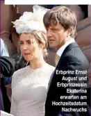  ??  ?? Erbprinz Ernst August und Erbprinzes­sin Ekaterina erwarten am Hochzeitsd­atum Nachwuchs