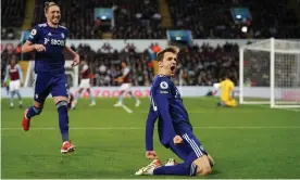  ?? Photograph: Nick Potts/PA ?? Diego Llorente celebrates his equaliser after Leeds had trailed Aston Villa 3-1 despite taking the lead.