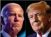  ?? ASSOCIATED PRESS FILE PHOTO ?? This combo image shows President Joe Biden and Republican presidenti­al candidate former President Donald Trump.