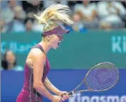  ?? REUTERS ?? Ukraine's Elina Svitolina celebrates winning her group stage match against Denmark's Caroline Wozniacki.