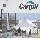  ?? CHRISTINA RYAN
TORSTAR FILE PHOTO ?? Employees pass through security at a Cargill plant in High River, Alta., in May. More than 140 people tested positive for COVID-19 at a Cargill-owned facility in Guelph last month.