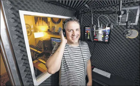  ?? IRFAN KHAN / LAT ?? Beau Stephenson, a voice-over actor, works from his in-home studio in Pasadena, Calif., recently.