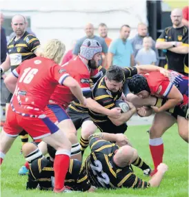  ?? Picture: Adrian White. ?? The future of Maesteg, pictured playing against Ferndale in 2018, is in doubt as a result of the coronaviru­s pandemic.